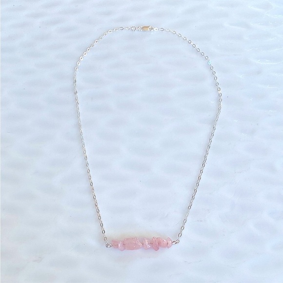Sterling Silver and Pink Rose Quartz Necklace
18” inches - Picture 4 of 5